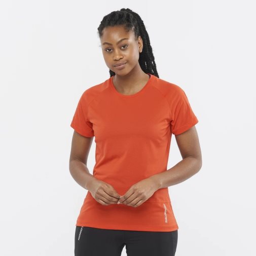 Coral Salomon Cross Run Short Sleeve Women's T-Shirts | IE BC6739